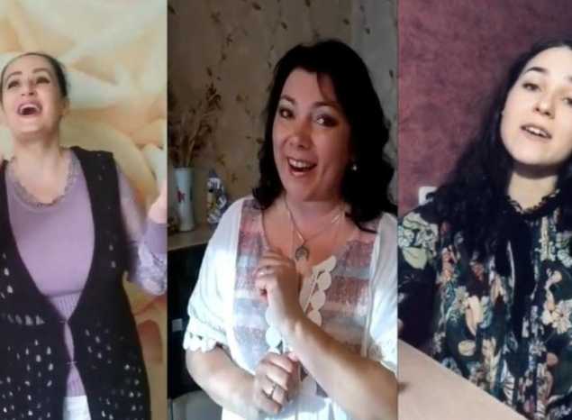 Солистки ансамбля «Злато-Серебро» исполнили песню «Я качу-мечу золотое кольцо»