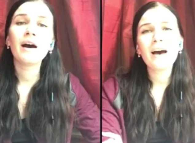 Артистка ансамбля «Казачья застава» Мария Лебедева исполнила песню «Там у вишневом у саду…»