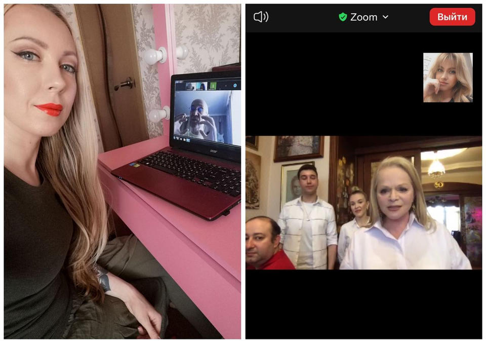 Солистки ансамбля «Экспресс-бэнд» прослушивают практический курс Ларисы Долиной по приёмам джазового исполнительства Солистки ансамбля «Экспресс-бэнд» прослушивают практический курс Ларисы Долиной по приёмам джазового исполнительства